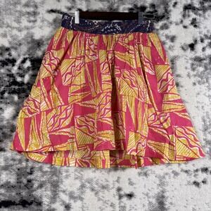Vanessa & Virginia Mini Skirt Womens Size 4 Geometric‎ A-Line Cotton Hippie